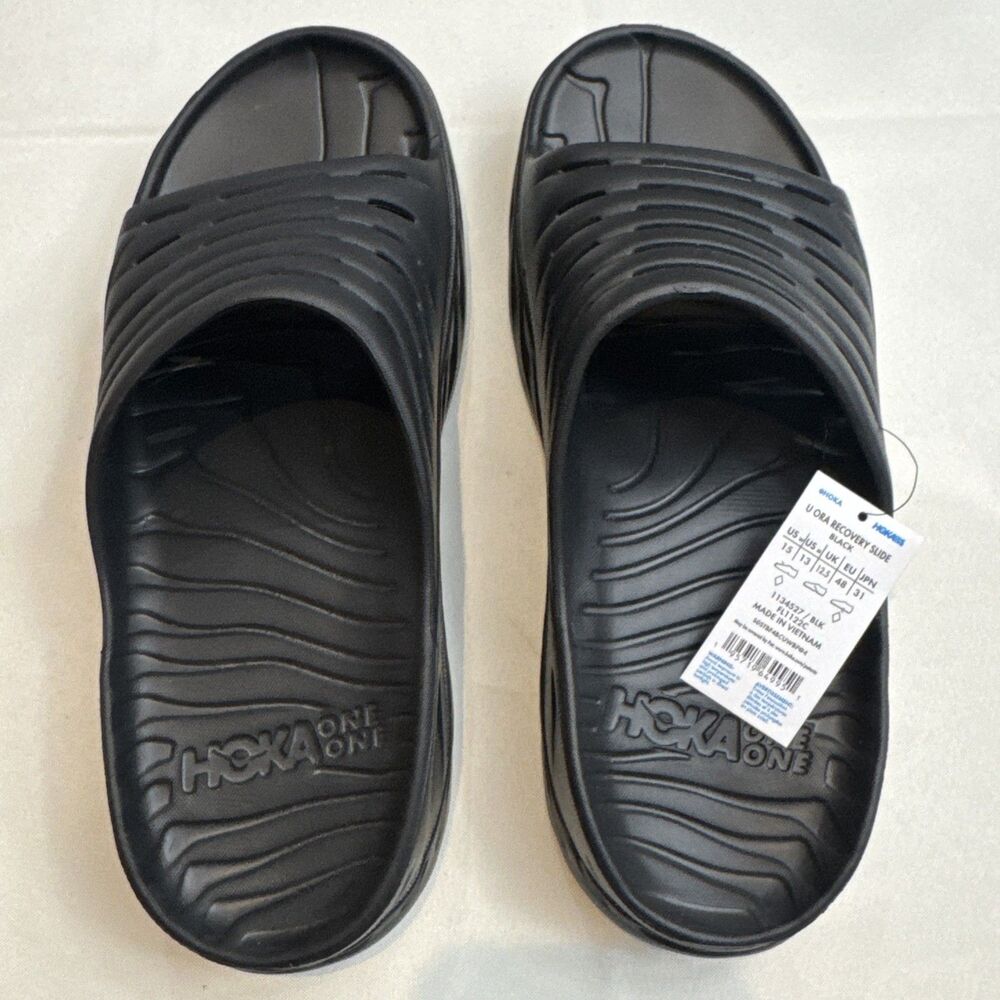 Hoka One Ora Recovery Slide 3 Black Rubber Sandals Men's Size 13 New With Tag